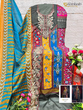 pure cotton print with Heavy Embrodairy patches Suit